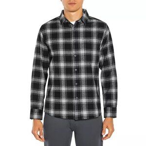 Eddie Bauer Men's Shirt S Long Sleeve Bristol Flannel Shirt Black White Size S